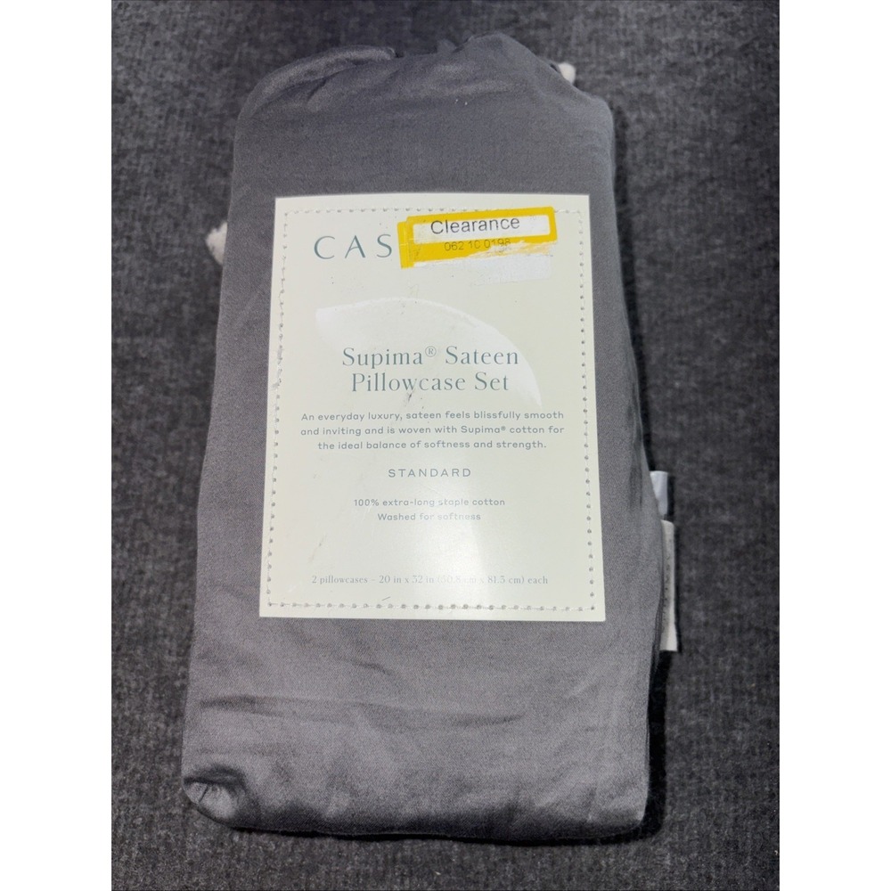 Casaluna Supima Sateen Pillowcase Set Standard Dark‎ Grey